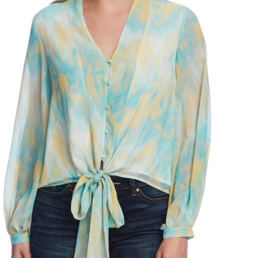 Vince Camuto long sleeve tie front blouse size M - worn once!